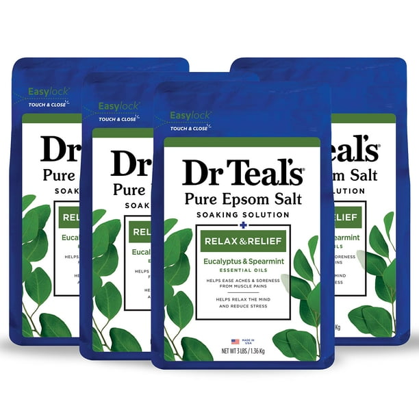 Eucalipto Epsom Salt Dr. Teal's Relax & Relief, 1,36 kg (x4)