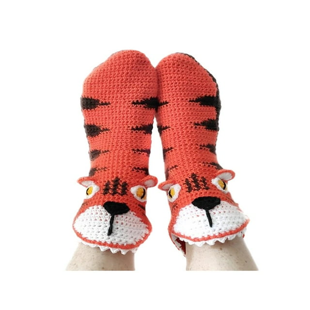 Knitted Crocodile Socks 3D Animal Socks Knitting Pattern Socks Fun Christmas Gift to Kids Adults