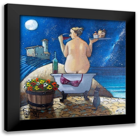 West, Ronald 12x12 Black Modern Framed Museum Art Print Titled - Bath No. 2