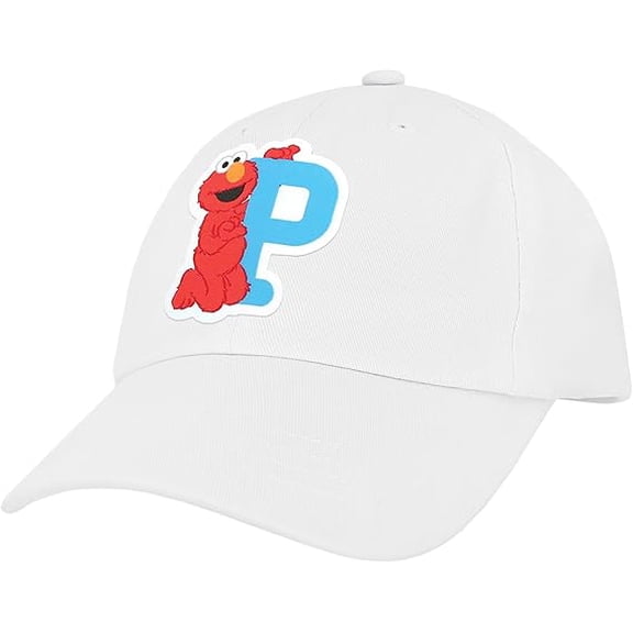 Sesame Street Elmo & Abby Kids Toddler Cap with Initial, Toddler Boys Hat, Youth Girl Baseball Cap, Cute Toddler Baseball Cap