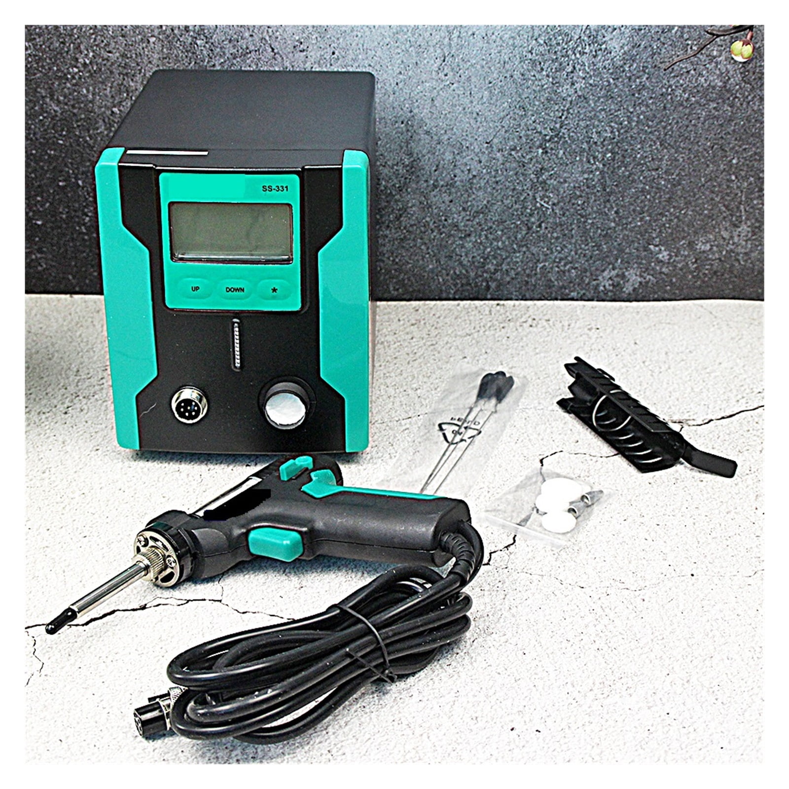 Electric Solder Suction Gun SS-331 SS-331H ESD LCD Digital BGA Tin Pump Suction Absorb Soldering Iron Hot Desoldering Station ,Fast Heating and Auto Hibernate