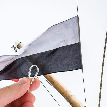 Clispeed 10pcs Flag Hooks Metal Flagpole Parts Silver for Outdoor Use