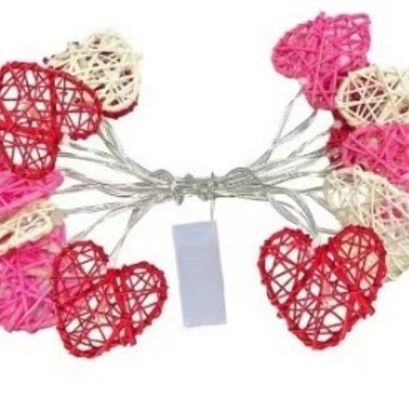 Colorful Heart-Shaped Decorative String Lights with Flashing Mode, Romantic Wall or Bedside Decor for Weddings, Parties, and Special Celebrations, Battery or USB Powered