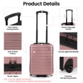 thumbnail image 2 of New York Xpress 16" Underseat Carry-on Luggage Hardside Lightweight 2-Wheel Small Suitcase, Rose Gold - 2538, 2 of 10