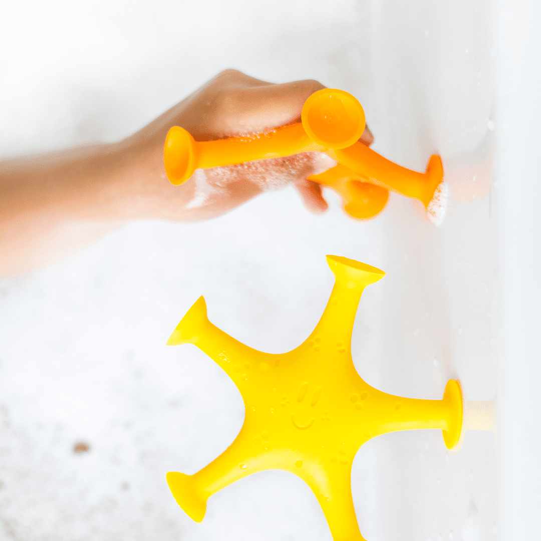 Ubbi Starfish Stretch and Suction Baby and Toddler Bath Toys, Multicolored, Set of 3