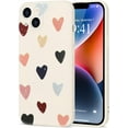thumbnail image 2 of Compatible with iPhone 14 Case for Women Girls, Cute Matte Love Hearts Pattern, Premium Soft Liquid Silicone Back Cover with Camera Protection, Shockproof Phone Case for iPhone 14 - Beige, 2 of 14