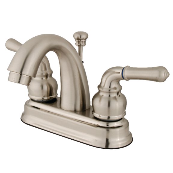Kingston Brass KB5618NML 4 in. Centerset Bathroom Faucet, Brushed Nickel