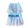 thumbnail image 2 of NIBOLOG Pet Tulle Dress Round Neck Mesh Stitching Lace Cuffs Polka Dot Printing Pet Cat Dog Princess Dress Daily Wear, 2 of 8