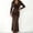 *Coffee, variant on ClodeEU Women's Cowl Neck Long Sleeve Maxi Dress ,Pleated Slim Fit Evening Gown Black,Womens Plus L