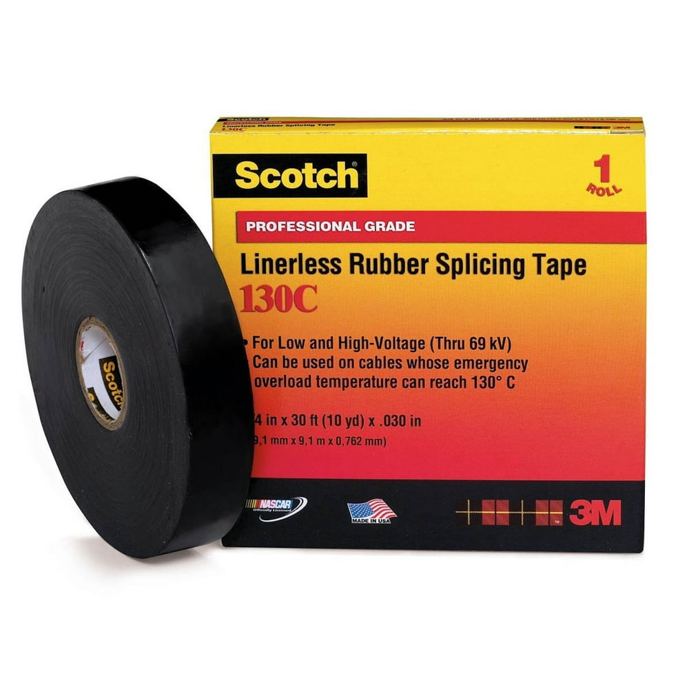 3M 130C HighVoltage Rubber Splicing Electrical Tape, 3/4