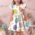 thumbnail image 4 of NAISIBABY Casual Dresses for Girls, Ruffles Sleeve Crewneck Summer Flowy Kids Easter Sundress White Size 6, 4 of 7