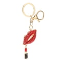 thumbnail image 2 of Girl's Kiss Lips Keychains Sparkling Red Lip Shape Purse Charm Backpack Accessories, 2 of 10
