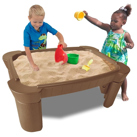 Vandue Kids Sand Table, Play Sand Activity Table, Toddler Sensory Summer Outdoor Toys, 2  Years Old with Race Track Lid