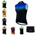 thumbnail image 2 of 2021 Jersey de ciclismo sin mangas para hombre, ropa de ciclismo de montaña, maillot de ciclismo de carreras, camiseta de verano negra, azul y roja, 2 of 5