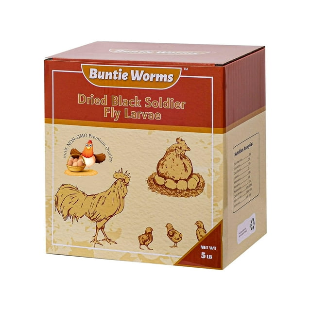 Alimento para gallinas BUNTIE WORMS, larvas secas de mosca soldado negra, 2,5 kg