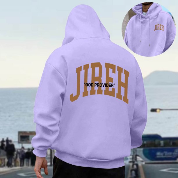 MHFRRA Sudadera con Capucha para Hombre, de Manga Larga, Informal, Cómoda, con Cordón Ajustable para Deportes Al Aire Libre y Uso Diario Púrpura