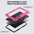 thumbnail image 2 of Case for Samsung Galaxy Tab S10+ Plus 2024/S9 FE+ Plus 12.4 inch with Screen Protector, 360 Degree Rotating Kickstand Hand Strap Shockproof Cover with Shoulder Strap, Rose, 2 of 7