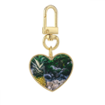 thumbnail image 1 of Planta de hojas de piña Foto Naturaleza Llavero de metal en forma de corazón dorado, 1 of 3