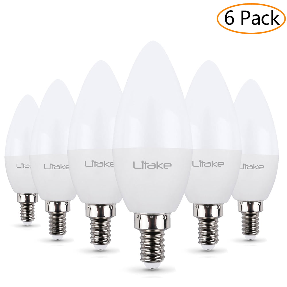 3W Flame Tip LED Light Bulb for Chandelier & Candelabra E12 2800k 30W 40 Pack 