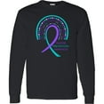thumbnail image 3 of Inktastic Suicide Prevention Awareness Rainbow Ribbon with Hearts Long Sleeve T-Shirt, 3 of 5