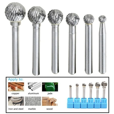 

6× Rotary File Router Grinding Burr Rotary Steel File 6mm Shank Polishing D Type