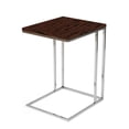 thumbnail image 3 of Benjara Zen 23" Side Table- Rectangular Tray Top- C Shape Chrome- Ebony Brown, 3 of 5