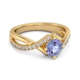 thumbnail image 2 of Classic & Elegant 0.25 Ctw Tanzanite 925 Sterling Silver Gold Plated Solitaire Accents Women Valentines Day Gifts Ring, 2 of 3