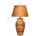 thumbnail image 5 of Riza 29 Inch Urn Table Lamp Carved Trellis Cut Rich Oak Brown Hydrocal - Saltoro Sherpi, 5 of 5
