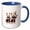 Blue/White, variant on 3drose, Burns Supper West Highland Terrier Bagpiper and Usher, 11oz Two-tone Black Mug