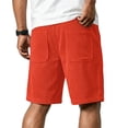 thumbnail image 5 of Uwinwear Men's Corduroy Shorts Elastic Waist Drawstring Cargo Short Multi-Pocket Lightweight Summer Casual Beach Shorts Saffron 4XL, 5 of 5