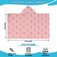 thumbnail image 2 of Pink Geometric Lattice Pattern Hooded Bath Towel，50"x30" for Ages 3 To 12 Kids, Quick Dry Lightweight Soft Microfiber Hood Beach Towel Cover Up for Kids, 2 of 7