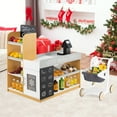 thumbnail image 2 of Costway Kids Grocery Store with Shopping Cart Cash Register Scanner Blackboards Toddlers, 2 of 9