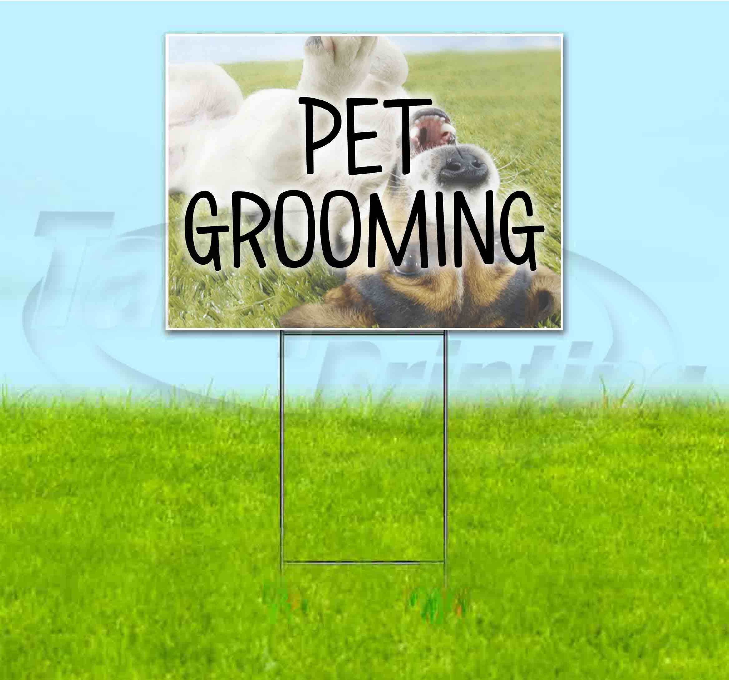 Pet Grooming Available Here Plastic Indoor Outdoor Coroplast Yard Sign 