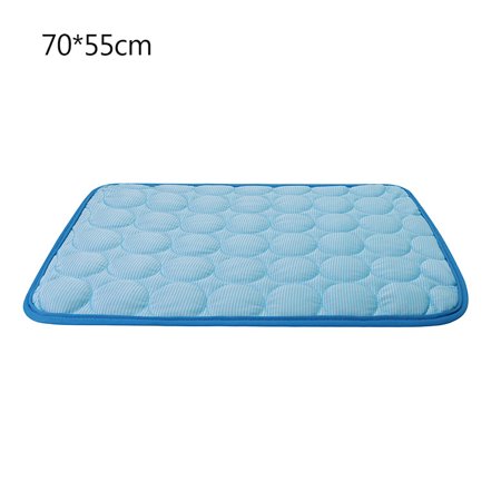 1 Pc Pet Mat Cooling Water Absorbing Sofa Pet Pad Foldable Portable Cool Fiber Animal Mat Summer Cat Dog Cooling Mat Pet Supplie blue L(70*55cm)