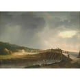 thumbnail image 2 of Johan Christian Dahl 24x18 Gold Ornate Framed and Double Matted Museum Art Print Titled - The Bridge Across Tryggevalla River with a View of Koge, Zealand (1813 - 1816), 2 of 4