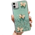 thumbnail image 1 of Crystal Glitter Mobile Phone Case Compatible with iPhone 12 Pro Case Transparent Diamond Butterfly Soft TPU Silicone and PC Bumper Protective Case with Crystal Chain Shockproof Case Cover, 1 of 5