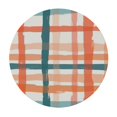 Autua Plaid Pattern Stripes Art Round Table Cover Stain Resistant
