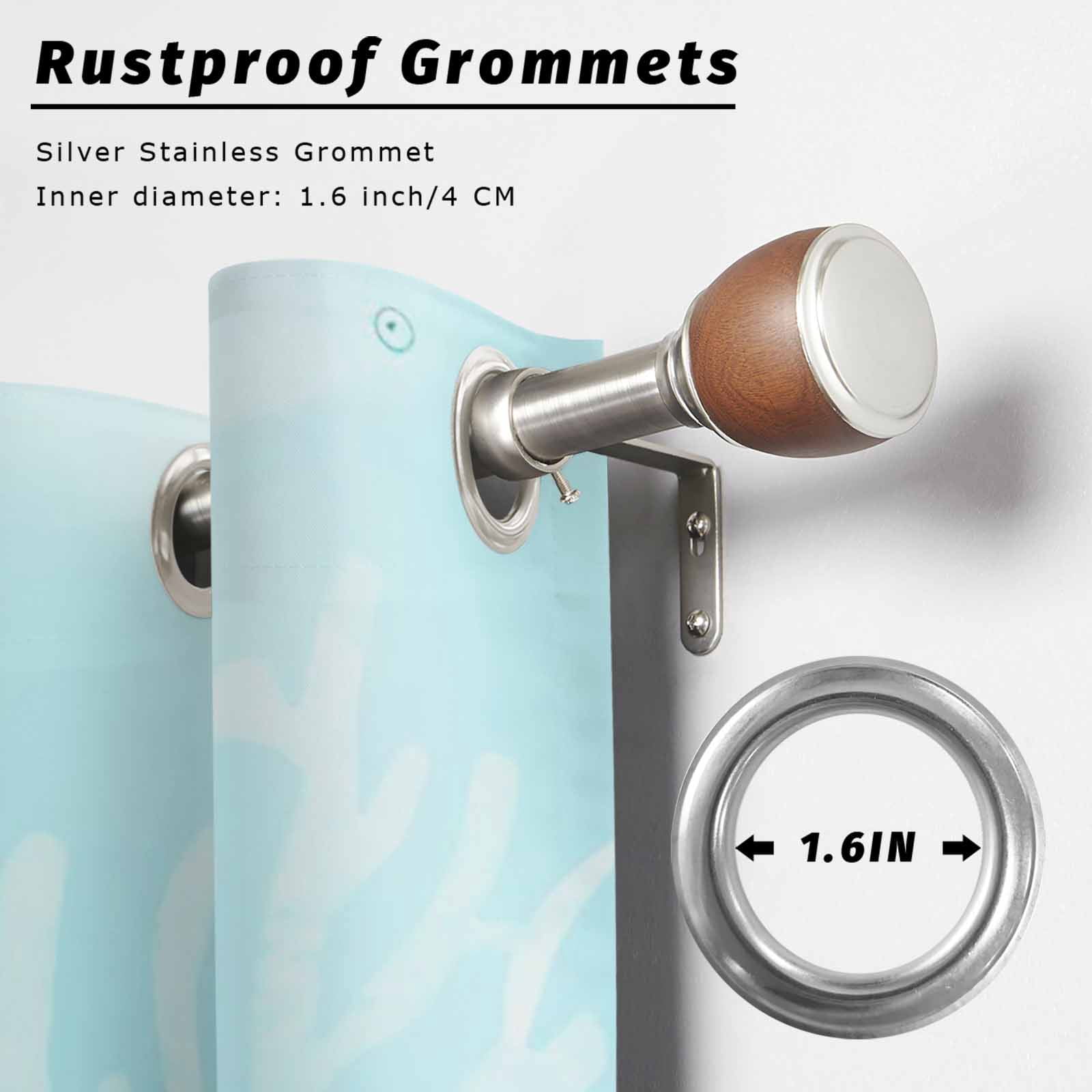 Blue Gradient Coral Outdoor Curtains for Patio, Ocean Coastal Sea Watercolor Coral Sunshade Privacy Drapes Grommet Waterproof Outside Curtains for Porch/Cabana/Balcony 54"x 108", 1 Panel