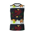 thumbnail image 6 of Lsque Merry Christmas Elk Print Men's Cotton Blend Sleeveless Muscle Shirts (S-3XL)- Moisture Wicking, Odor Protection, UPF 30+,Large, 6 of 8