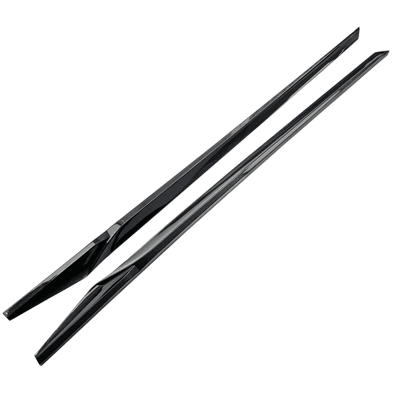 Ikon Motorsports 2PCS Side Skirts Compatible With 2022-2025 Honda Civic 11th Gen Sedan PP HPD Style Carbon Fiber Print Rocker Panels Extension Added on Bodykit Replacement
