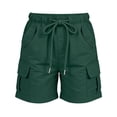 thumbnail image 4 of CAIVO Kids Girls Loose Fit Casual Shorts For Summer With Wide Leg Lightweight Solid Color Mid Length Design For Everyday Play And Activity Drawstring, 4 of 4
