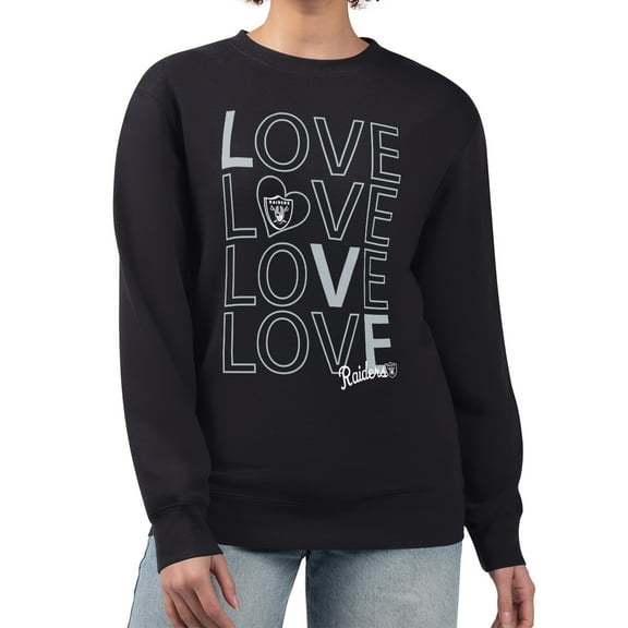 Women's G-III 4Her by Carl Banks  Black Las Vegas Raiders Lots of Love Graphic Fleece Pullover Sweatshirt