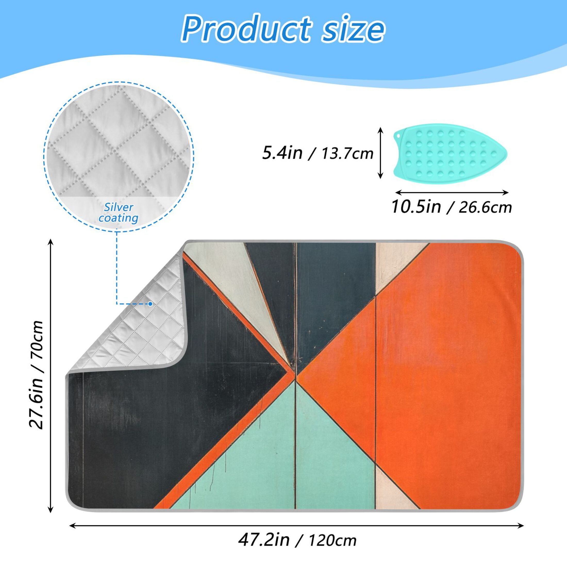 Abstract Minimalist Geometric Design Ironing Mat Blanket for Table Top Travel Portable Ironing Board Pad 47.2x27.6 Inch