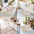 thumbnail image 4 of Entryway Rug 2'x3', Spring Flowers Kitchen Runner Rugs Non-Slip Carpet Mats, Farmhouse Retro Botanical Floral Butterfly Bedside Rugs Runners Washable Floor Carpet for Bathroom Laundry Room, 4 of 8