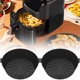 thumbnail image 1 of 2 ollas de silicona para freidora de aire con asa, forro de freidora de aire reutilizable, resistente al calor, cesta de silicona para freidora de aire, bandeja redonda para hornear, accesorios para f, 1 of 11