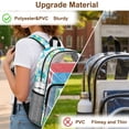 thumbnail image 5 of Xoenoiee Turtle Flower Palm Leaves Print Clear Backpack for Girls Transparent Backpacks See Through Schoolbag Clear Bookbag Travel Daypack for Stadium Events Concerts Work Festival Security Travel, 5 of 7