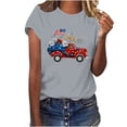 thumbnail image 2 of Goodtrade8 July 4th T Shirts for Women Red White and Blue Summer Pullover Crew Neck Red White and Blue , Independence Day American Flag Casual Short Sleeve Womens Tops Graphic, 2 of 4