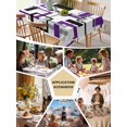 thumbnail image 5 of Purple Black Geometric Table Cloth, Minimalist Stripes Abstract Art Waterproof Tablecloth for Square Tables, Reusable Washable Fabric Table Cover for Restaurant Kitchen Dining Tables 60"x60", 5 of 6