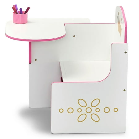 Delta Children Princess Crown Task Chair Desk with Storage Bin, Greenguard Gold Certified