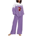 thumbnail image 2 of Sevevn Lounge Sets for Women Women's Casual Christmas Printed Long Sleeved Round Neck Top With Pants Set Great Gifts for Less, 2 of 4